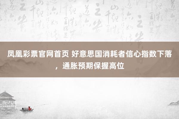 凤凰彩票官网首页 好意思国消耗者信心指数下落，通胀预期保握高位