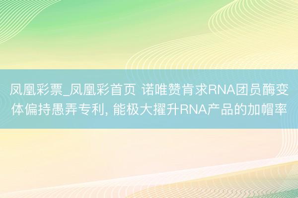 凤凰彩票_凤凰彩首页 诺唯赞肯求RNA团员酶变体偏持愚弄专利， 能极大擢升RNA产品的加帽率
