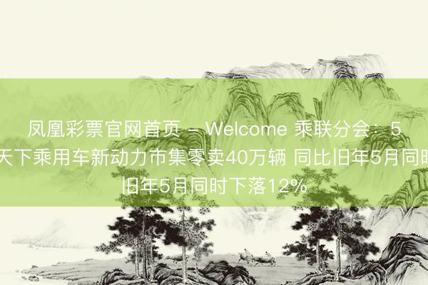 凤凰彩票官网首页 - Welcome 乘联分会：5月1-17日天下乘用车新动力市集零卖40万辆 同比旧年5月同时下落12%