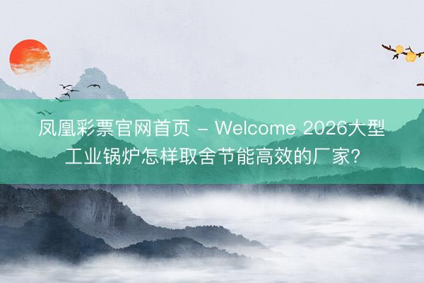 凤凰彩票官网首页 - Welcome 2026大型工业锅炉怎样取舍节能高效的厂家?