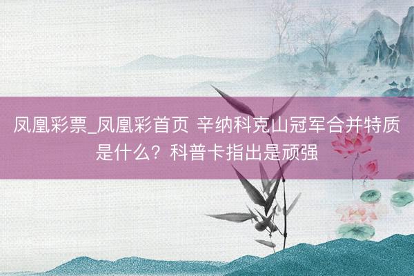 凤凰彩票_凤凰彩首页 辛纳科克山冠军合并特质是什么？科普卡指出是顽强